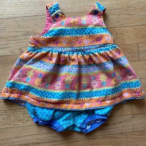 Vintage 90s Gymboree Romper - One Piece Infant Girls - Size XS - Flowers